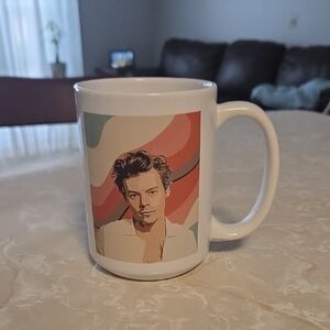Harry Styles White Mug with Retro Design